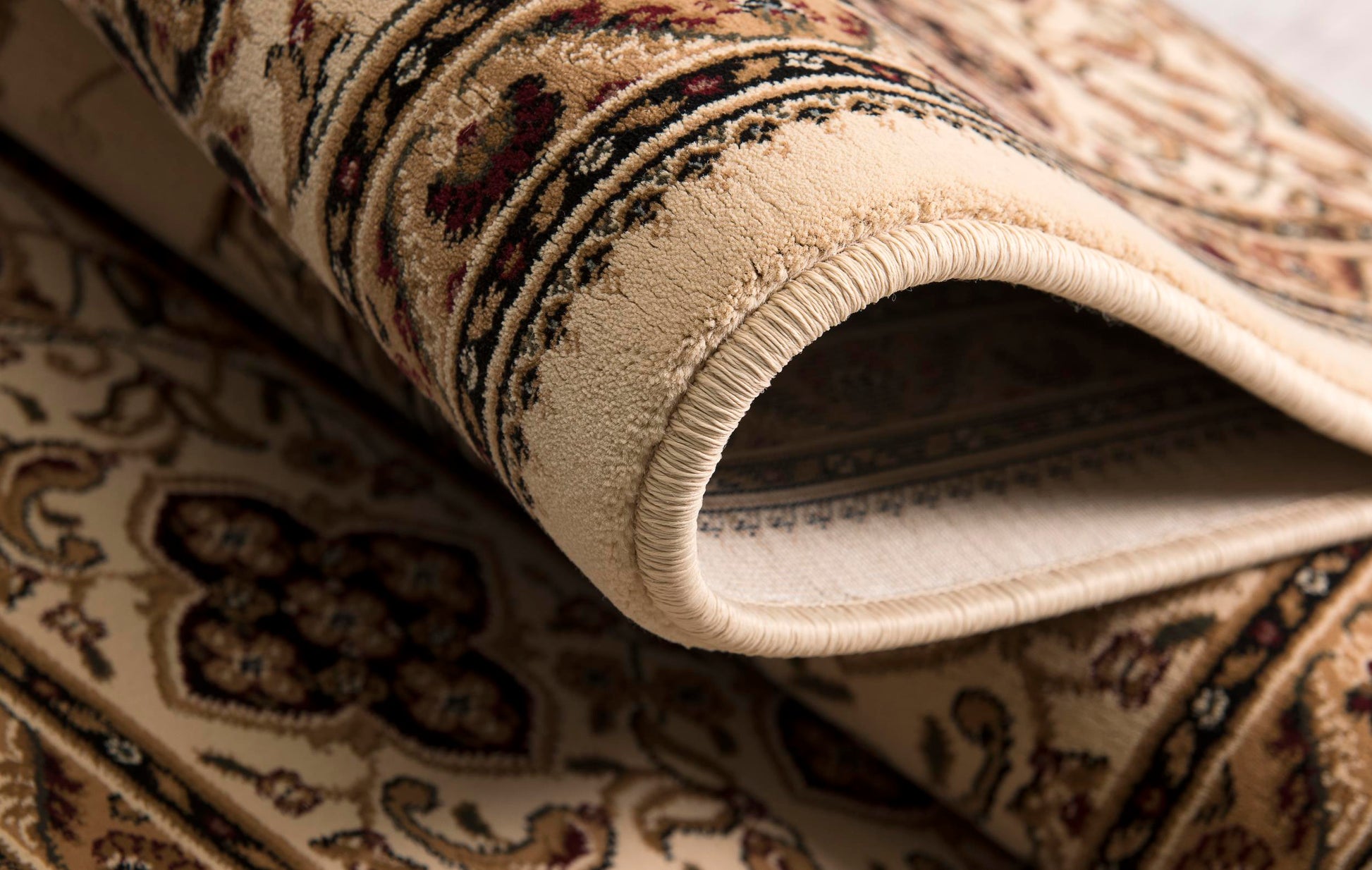 Anbar Persian Medallion Traditional Beige and Black Indoor Rug-16