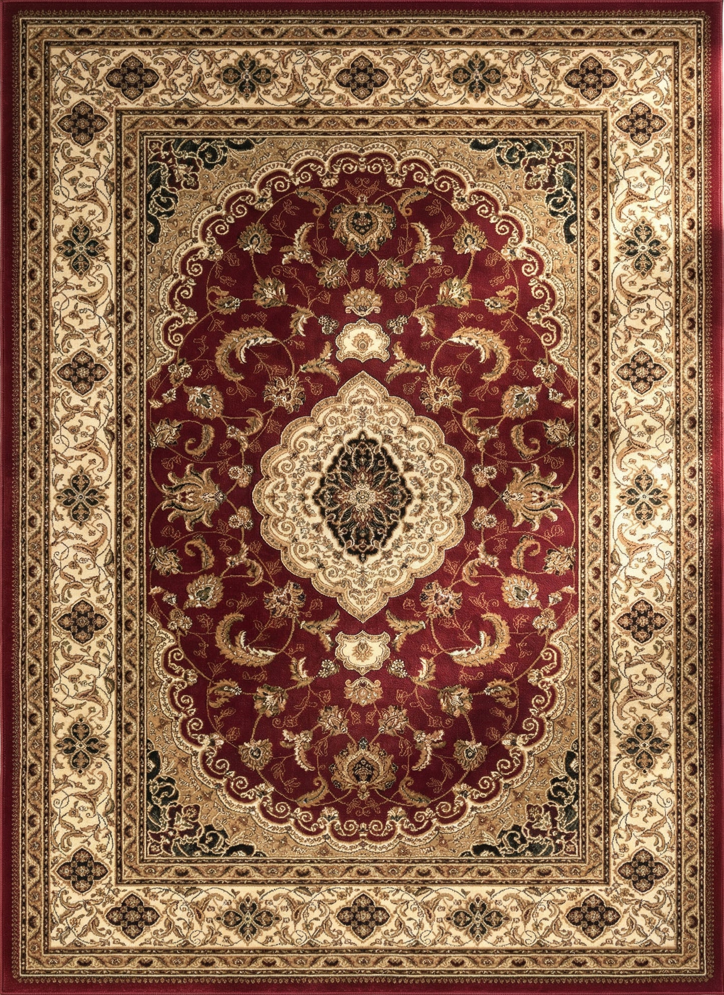 Rimal Persian Medallion Traditional Red and Beige Indoor Rug-3