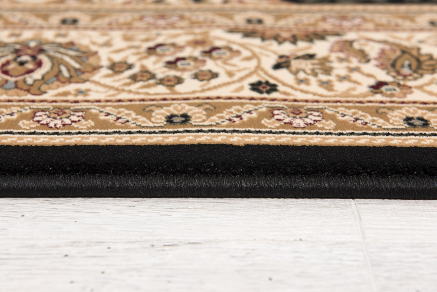 Parisa Persian Medallion Traditional Black and Beige Indoor Rug