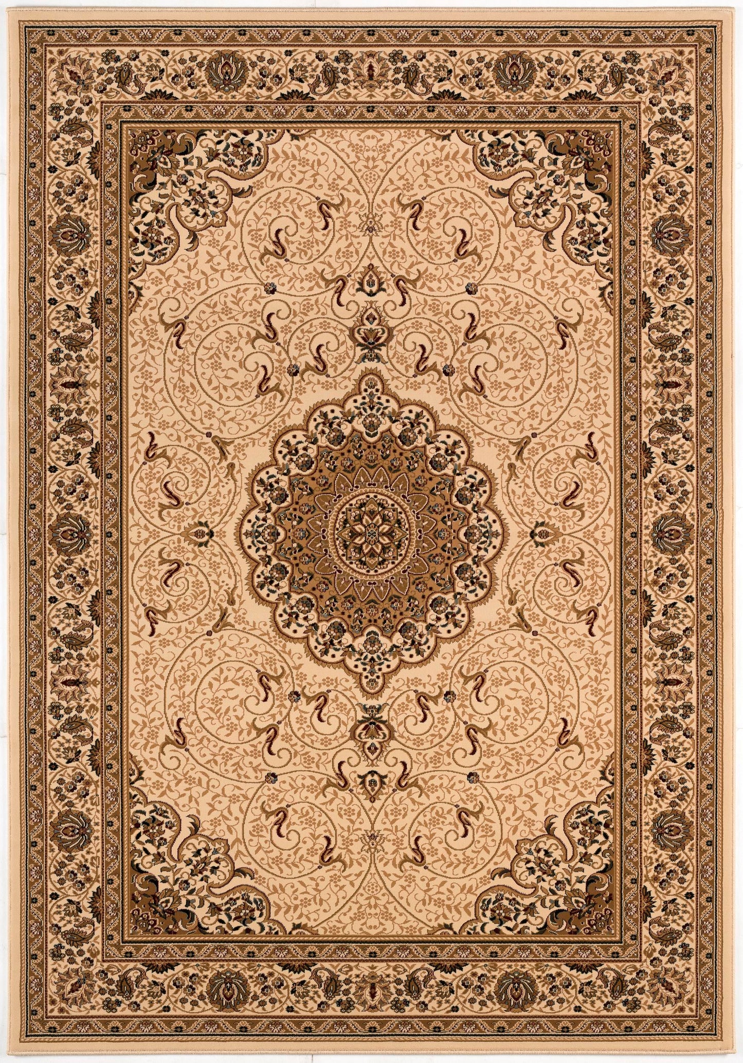 Tapis beige traditionnel persan majestueux (DC &amp; OOS)