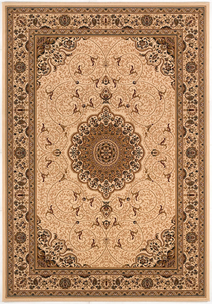 Tapis beige traditionnel persan majestueux (DC &amp; OOS)