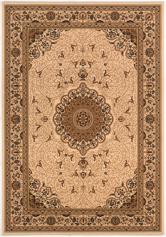 Tapis beige traditionnel persan majestueux (DC &amp; OOS)
