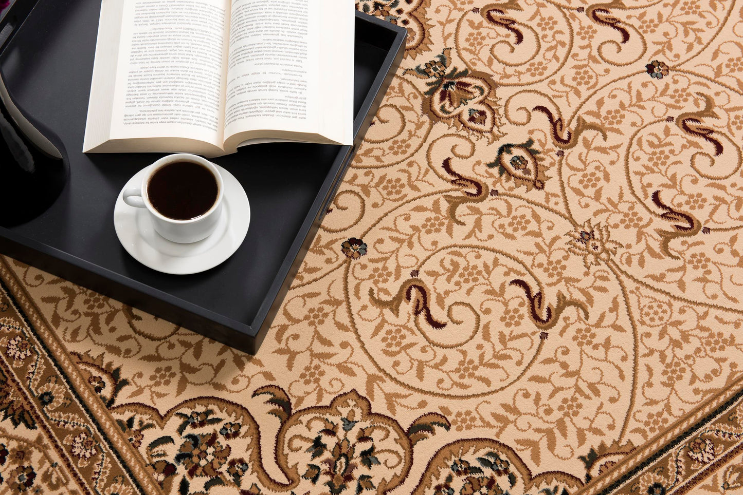 Tapis beige traditionnel persan majestueux (DC &amp; OOS)