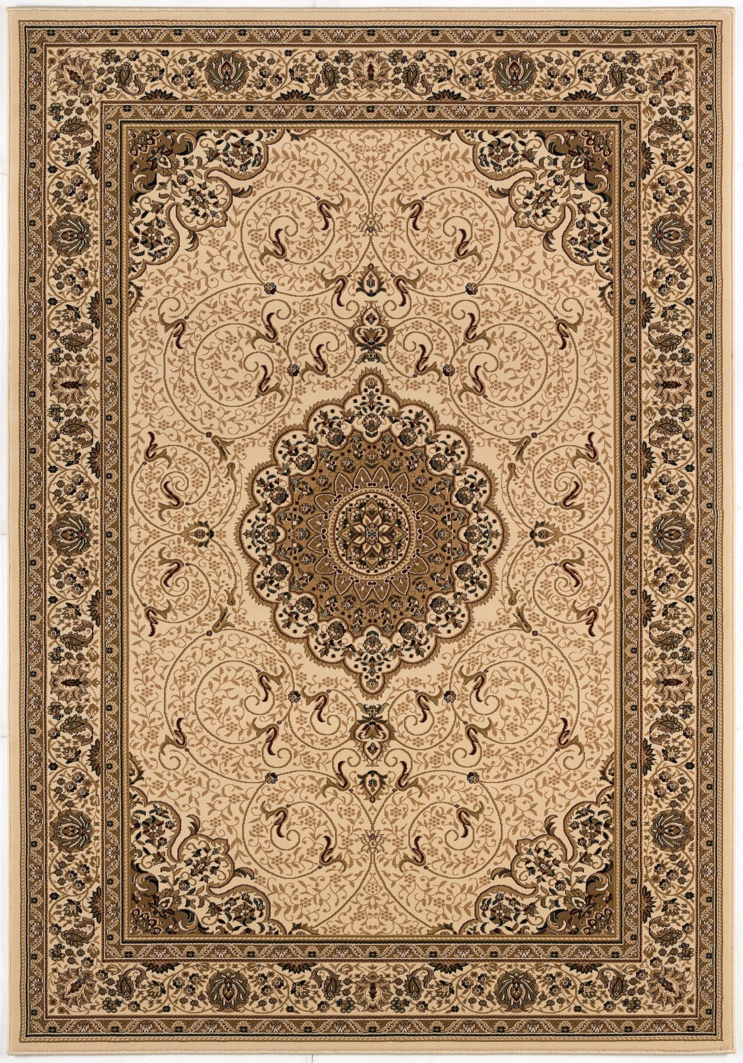 Rihab Persian Medallion Traditional Beige and Cream Indoor Rug-15