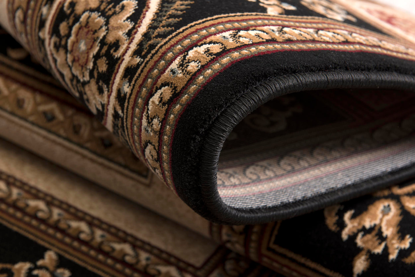 Majestic Moroccan Traditional Black Rug