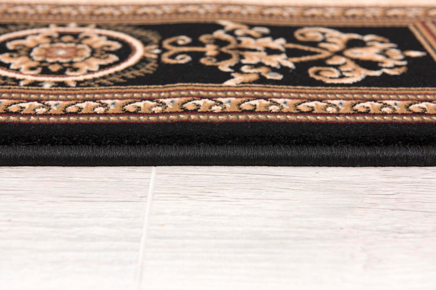 Majestic Moroccan Traditional Black Rug