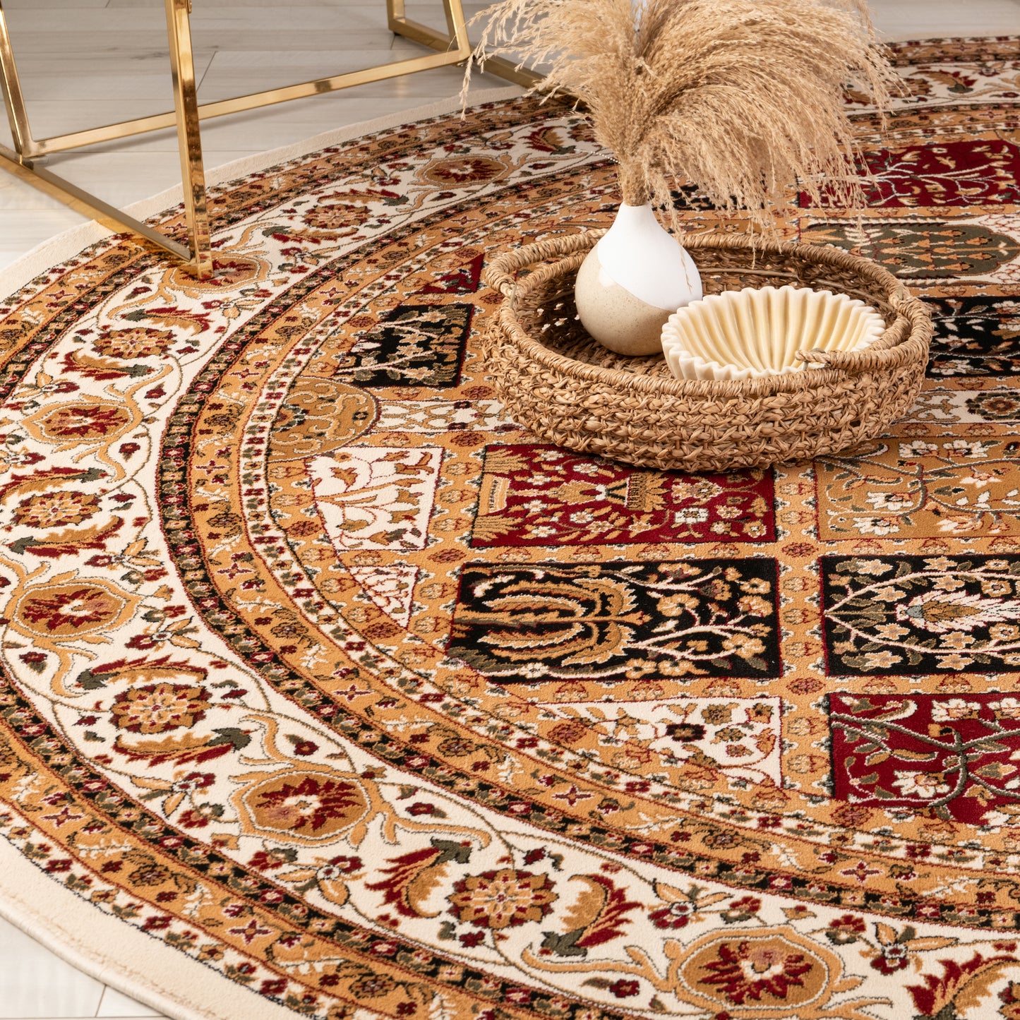 Majestic Moroccan Traditional Beige Rug