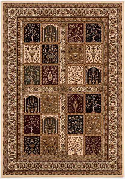 Jinan Persian Garden Traditional Beige and Red Indoor Rug-1