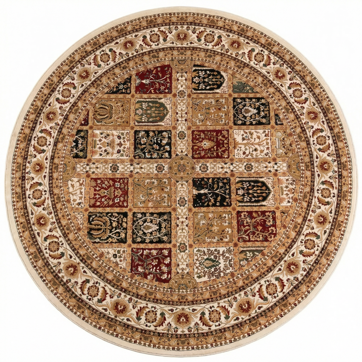 Jinan Persian Garden Traditional Beige and Red Indoor Rug-14