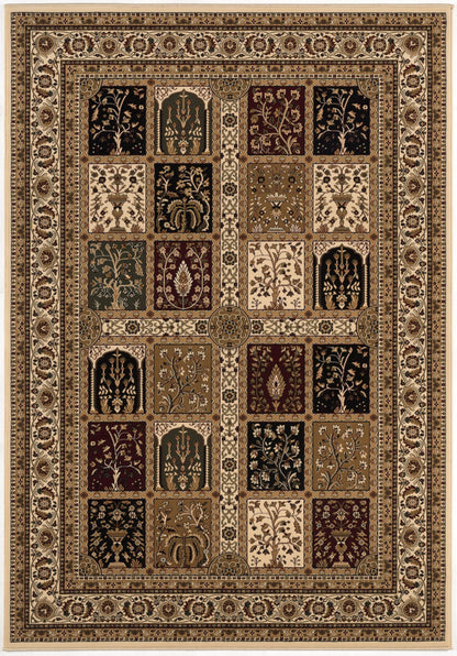 Jinan Persian Garden Traditional Beige and Red Indoor Rug