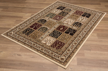 Jinan Persian Garden Traditional Beige and Red Indoor Rug