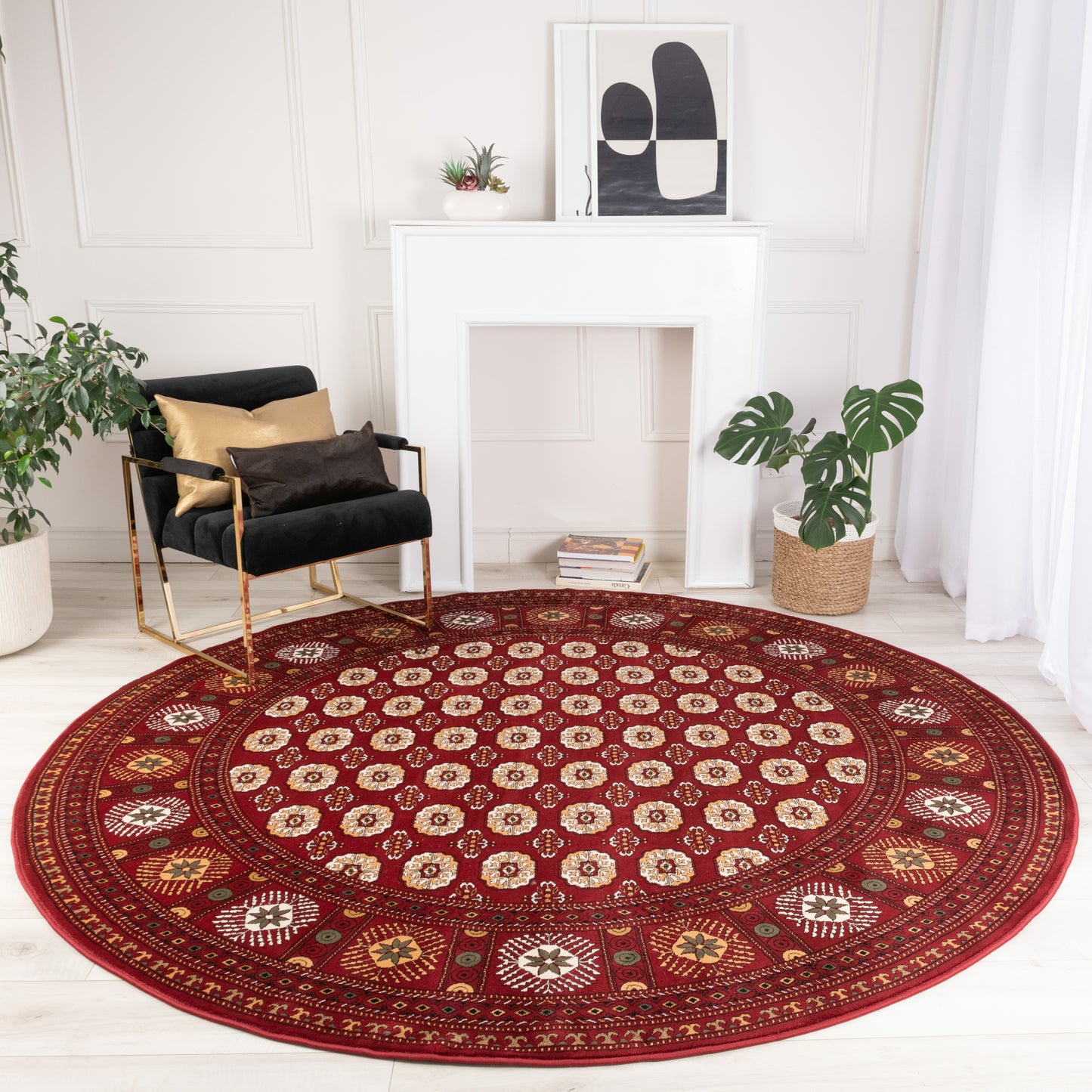 Majestic Persian Afghan Red Rug