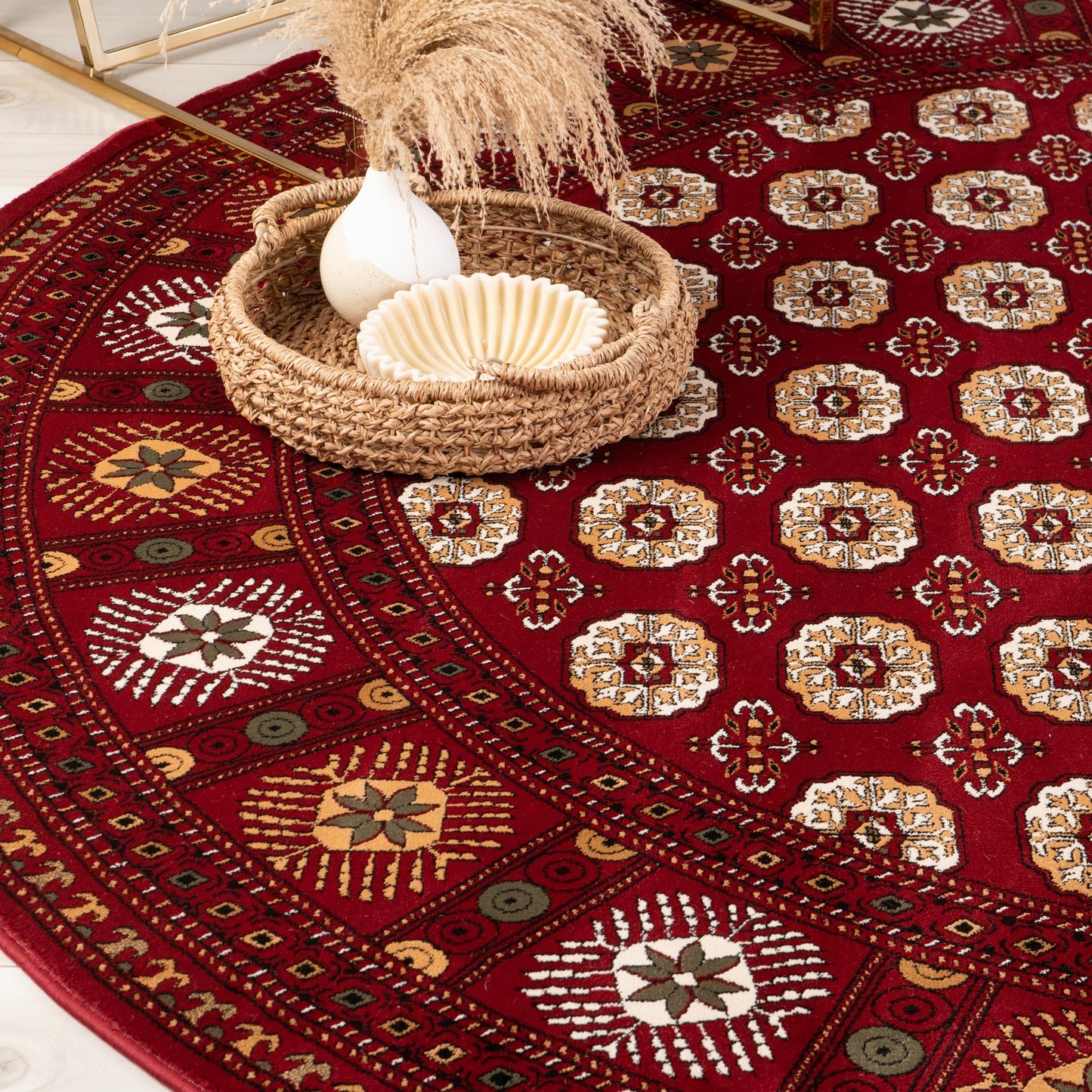 Majestic Persian Afghan Red Rug