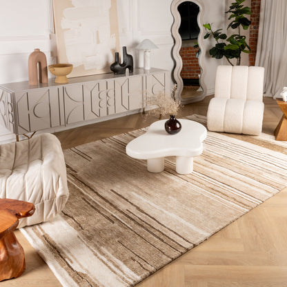 Maya Abstract Modern Beige Rug