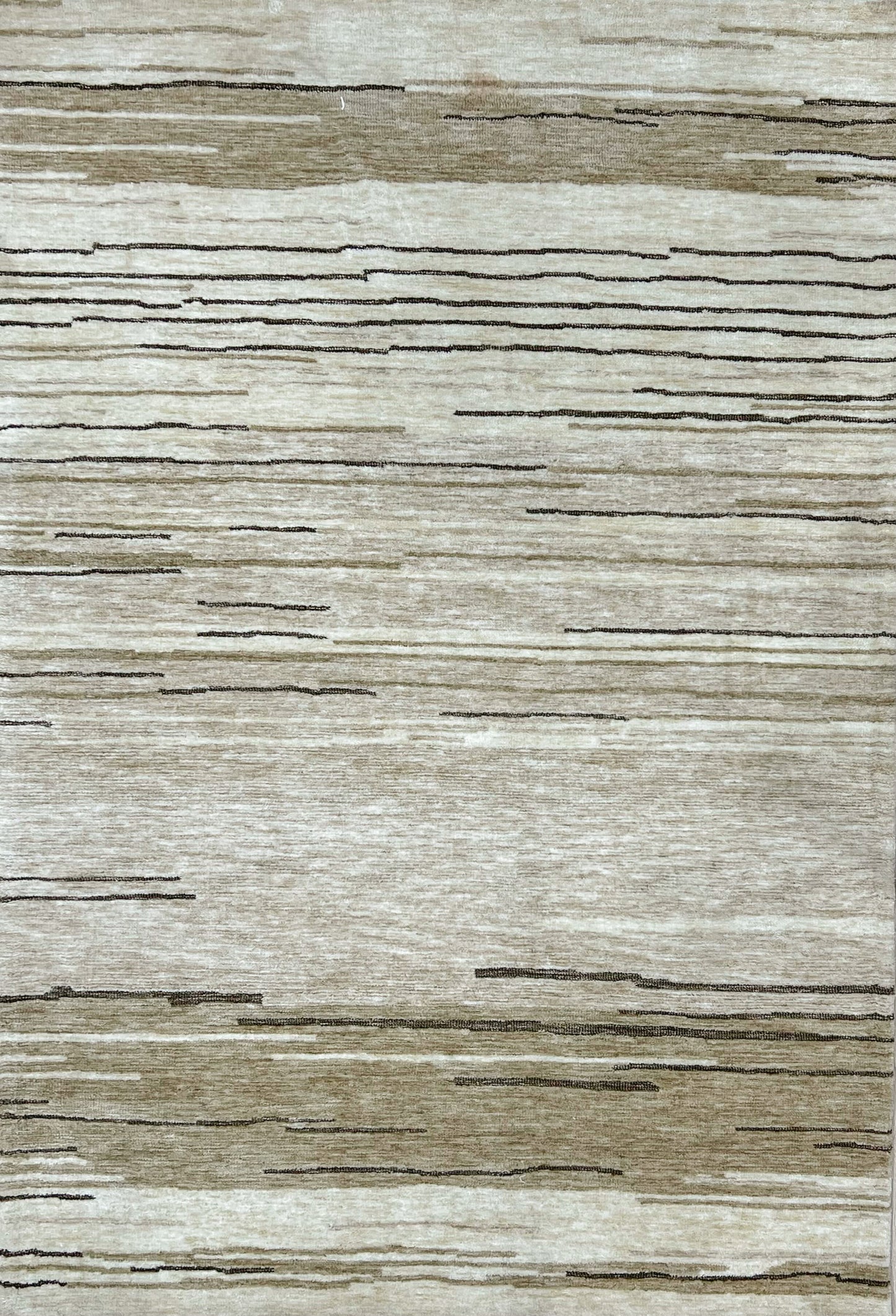 Esker Linear Abstract Contemporary Beige and Brown Indoor Rug