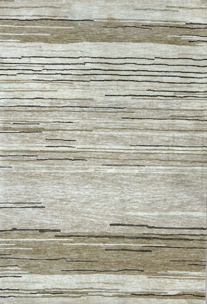 Esker Linear Abstract Contemporary Beige and Brown Indoor Rug