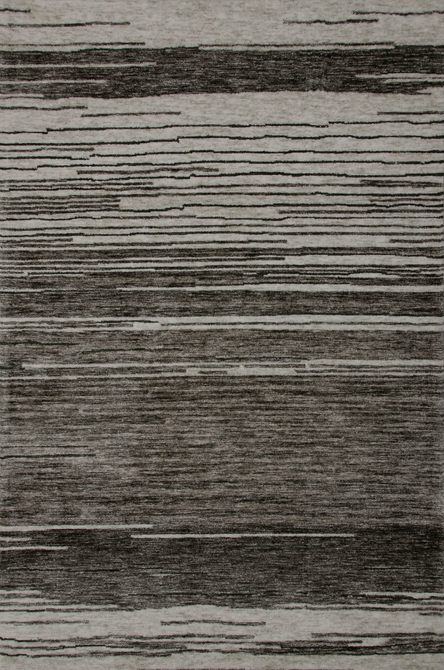 Esker Linear Abstract Contemporary Grey and Black Indoor Rug