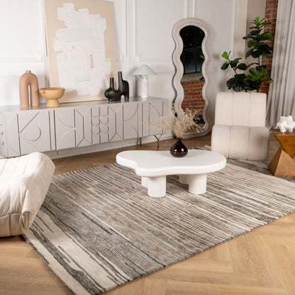 Maya Abstract Modern Grey Rug