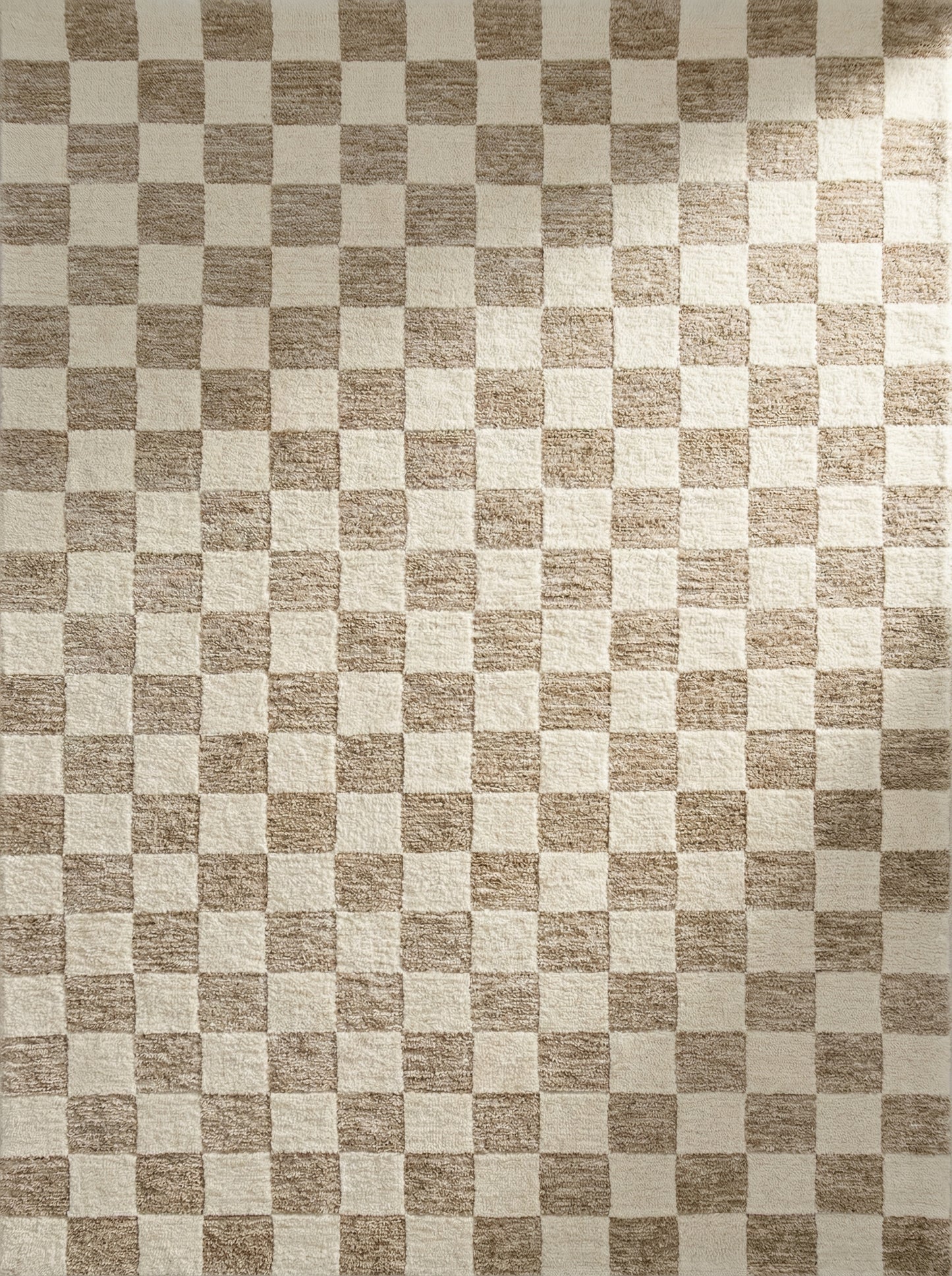 Zenith Checkered Comtemporary Beige and Brown Indoor Rug-3