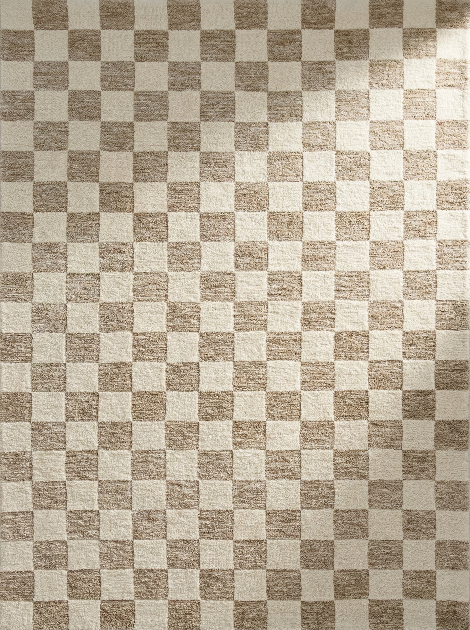 Zenith Checkered Comtemporary Beige and Brown Indoor Rug-3