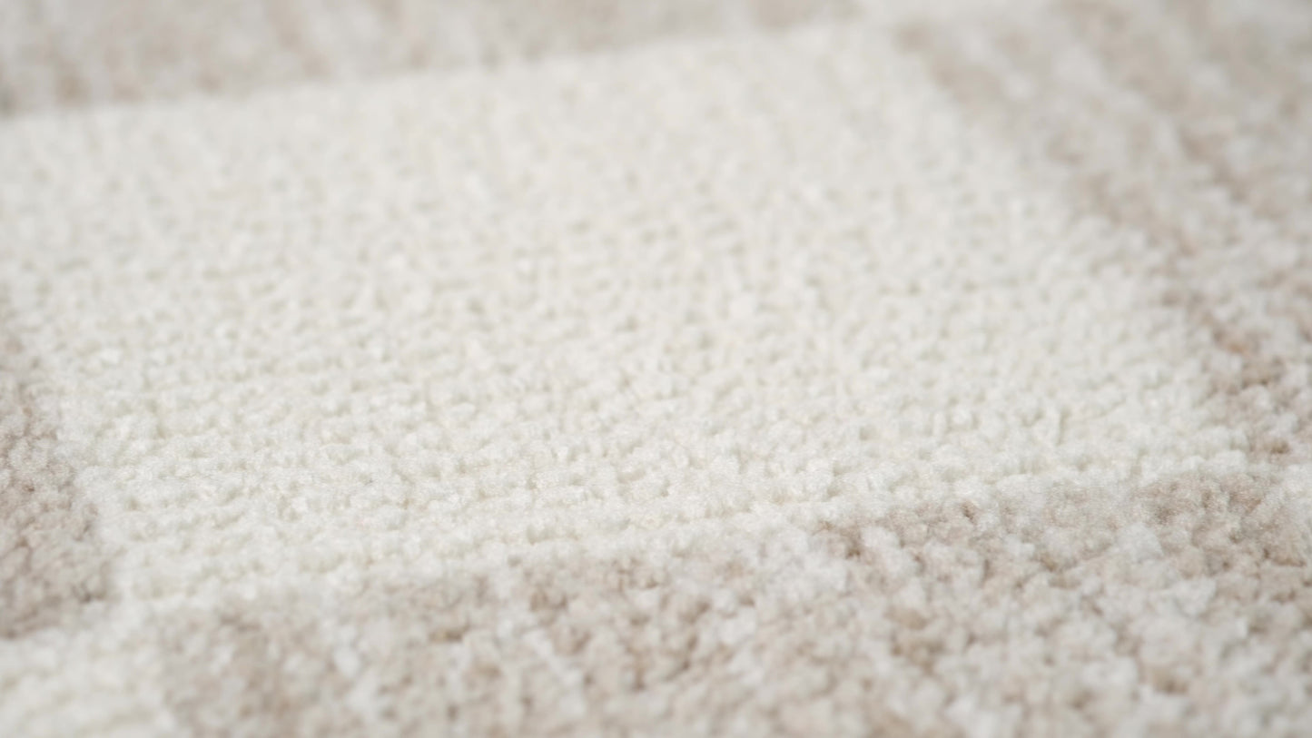 Zenith Checkered Comtemporary Beige and Brown Indoor Rug-16