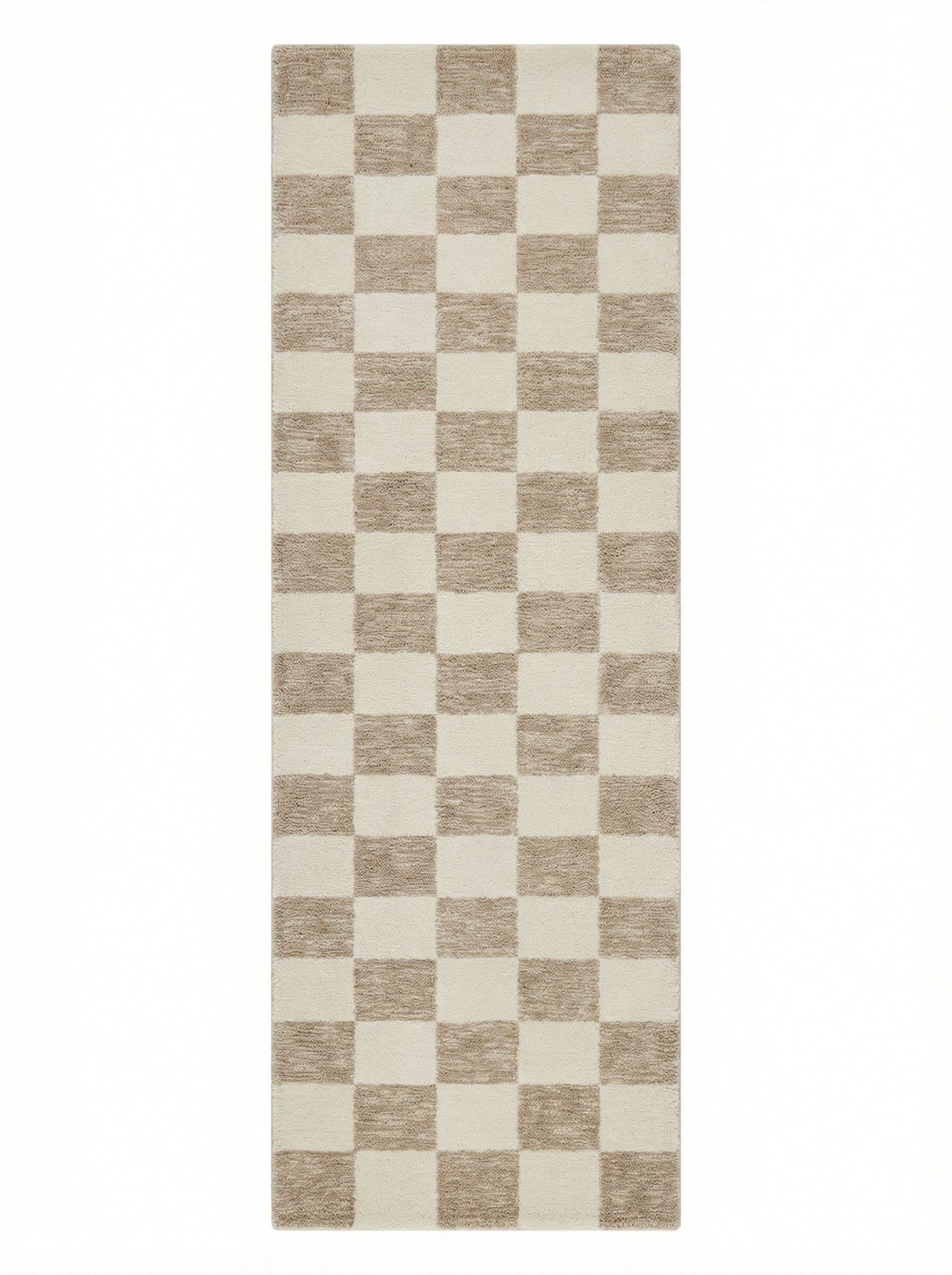 Zenith Checkered Comtemporary Beige and Brown Indoor Rug-18