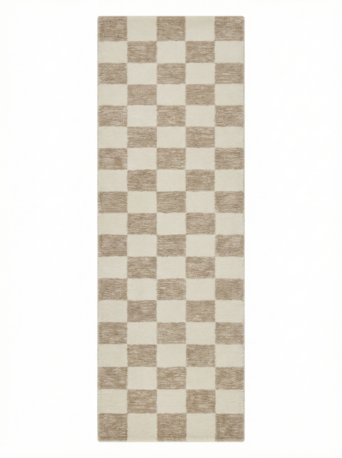 Zenith Checkered Contemporary Beige and Brown Indoor Rug