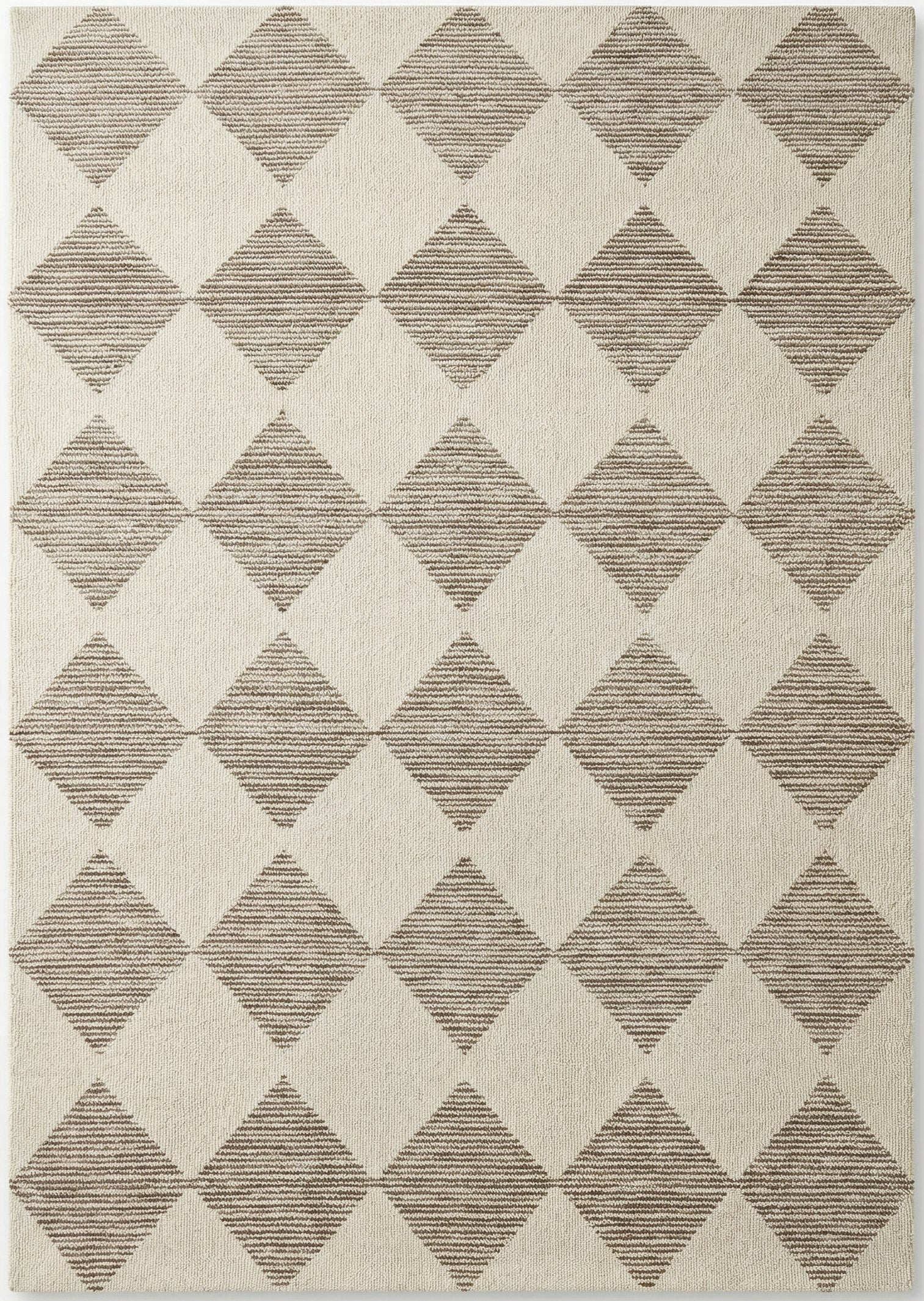Sepia Checkered Contemporary Beige and Brown Indoor Rug-3