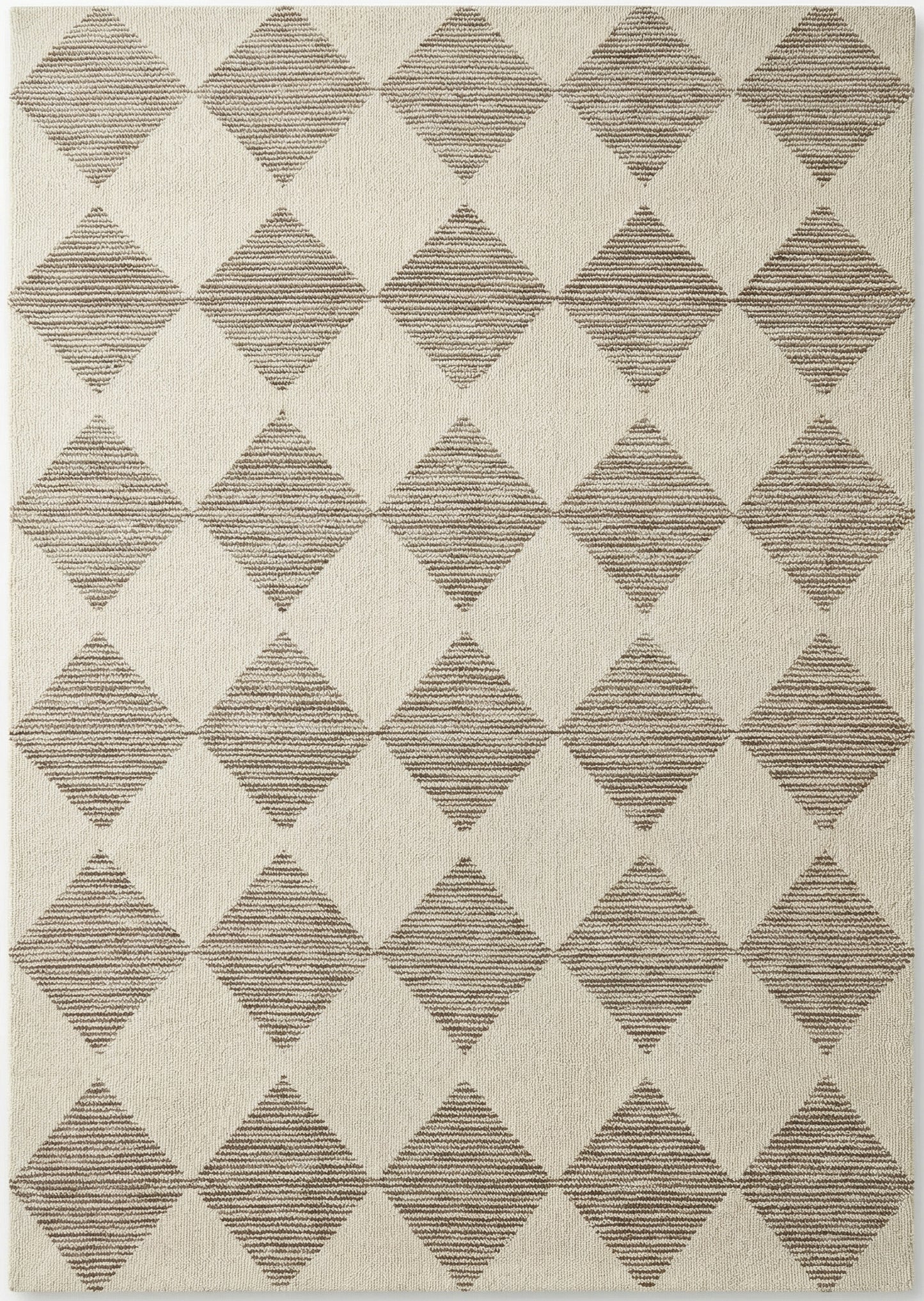 Sepia Checkered Contemporary Beige and Brown Indoor Rug