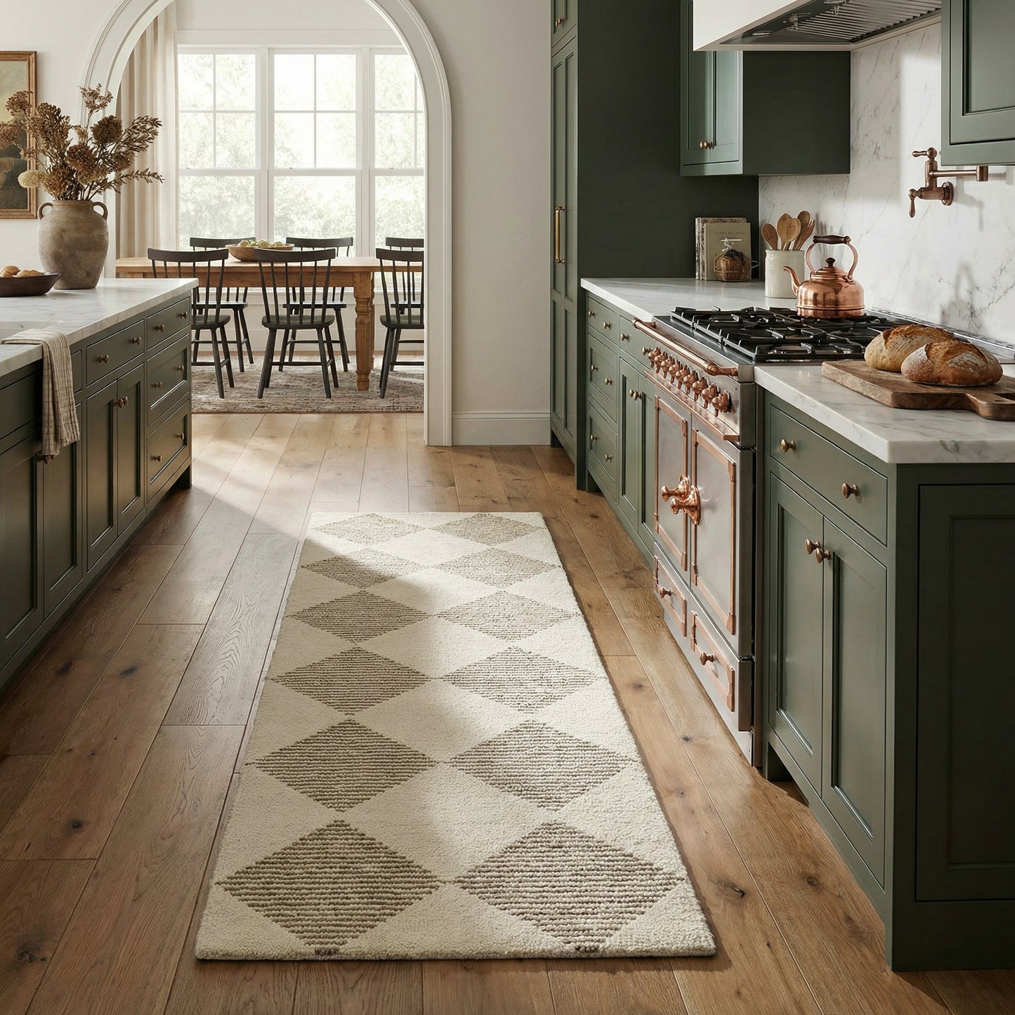 Sepia Checkered Contemporary Beige and Brown Indoor Rug-18