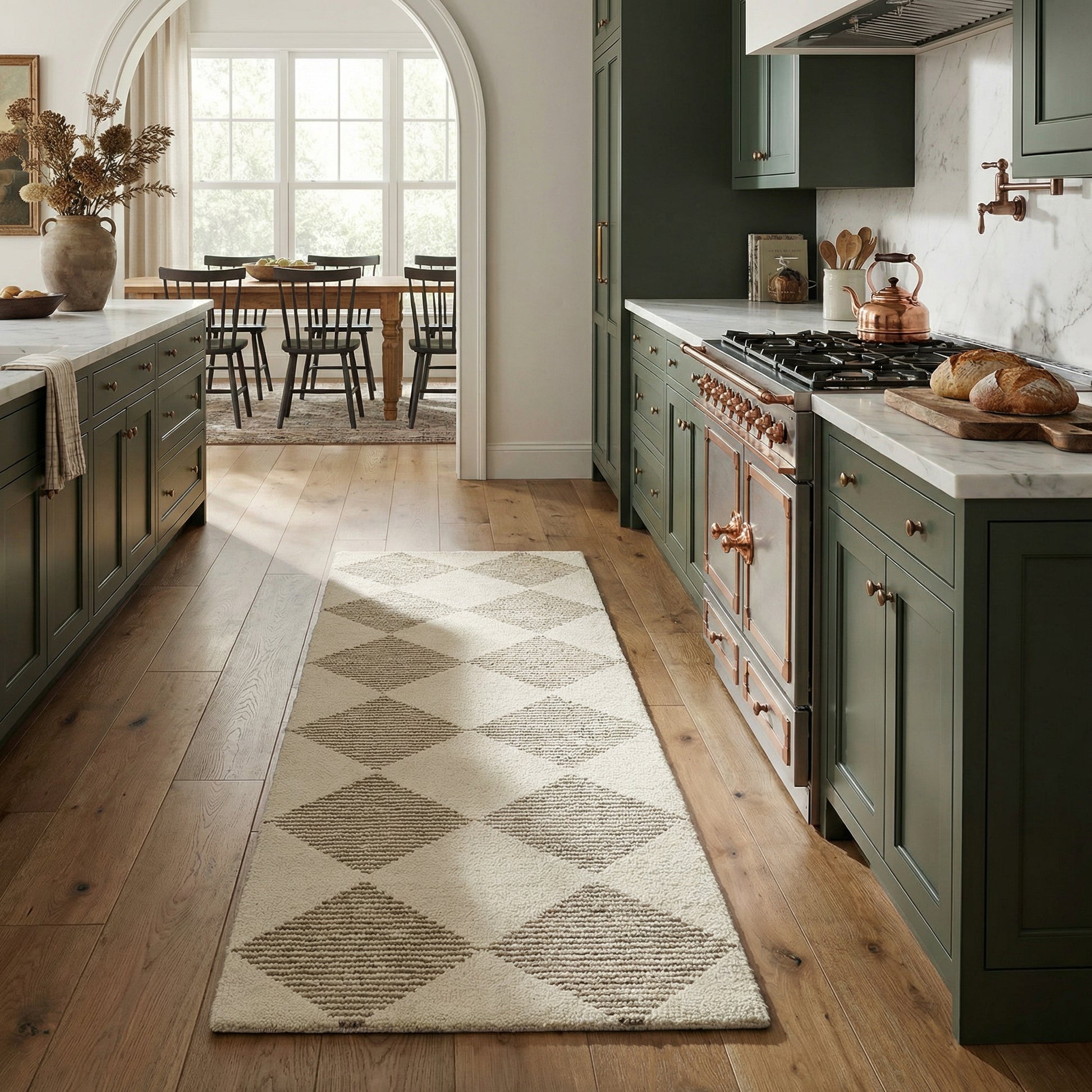 Sepia Checkered Contemporary Beige and Brown Indoor Rug-18