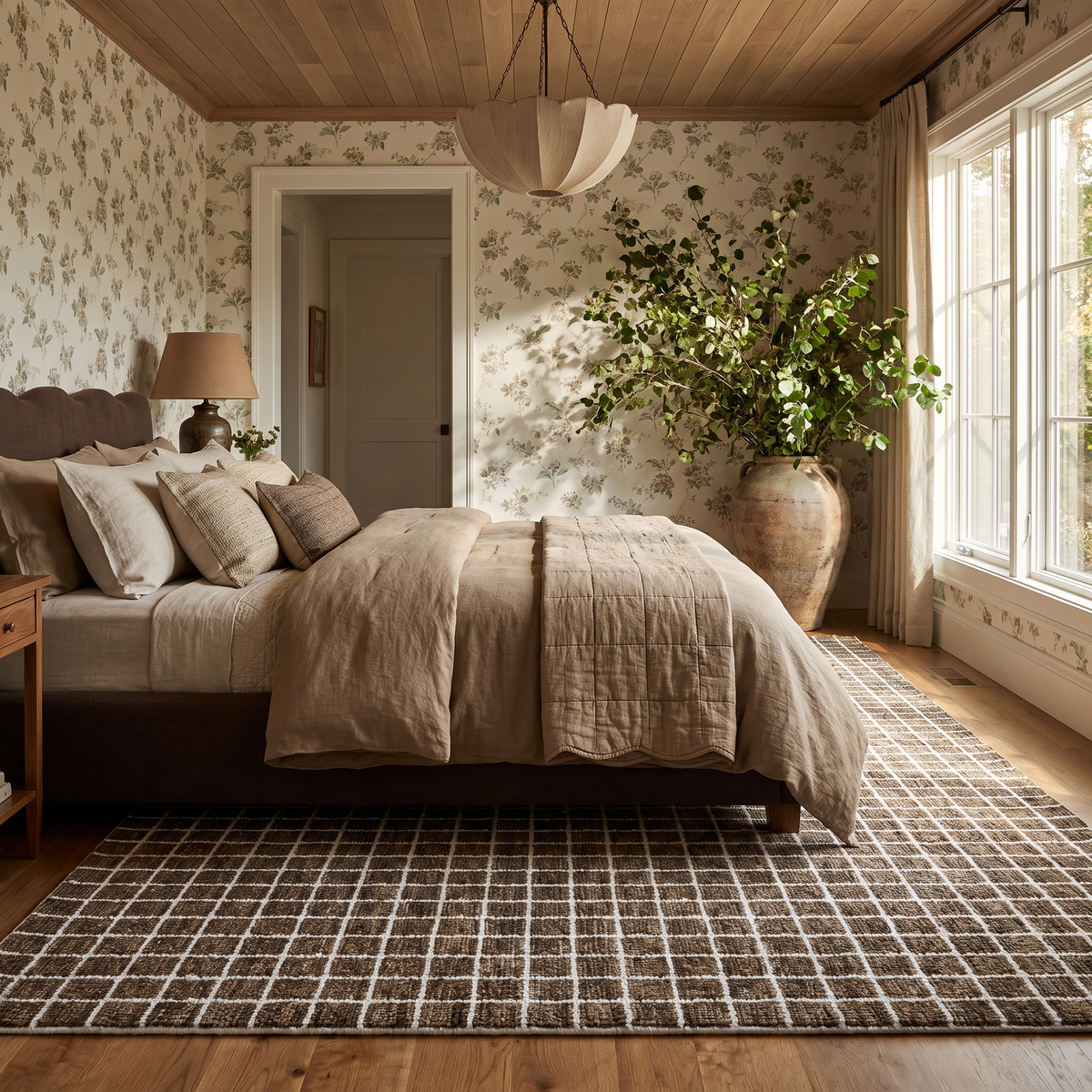 Mojavi Checkered Contemporary Brown and Grey Indoor Rug