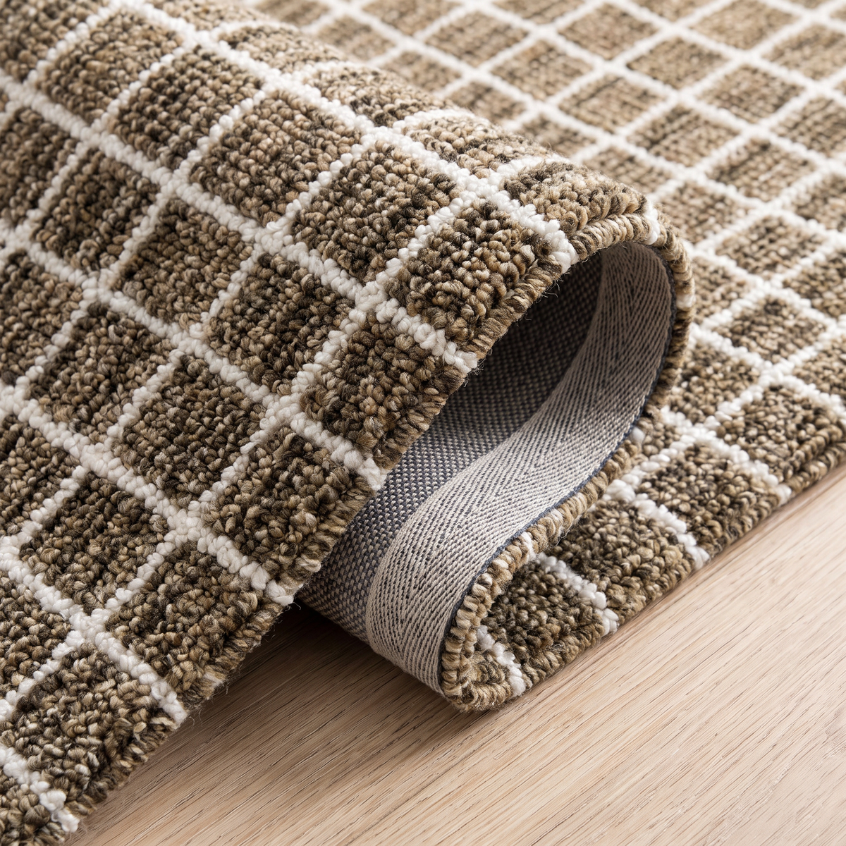 Mojavi Checkered Contemporary Brown and Grey Indoor Rug