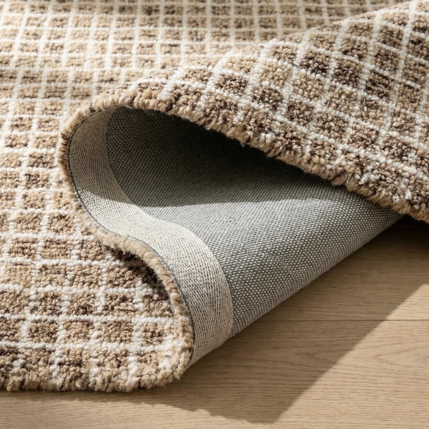 Mojavi Checkered Contemporary Brown and Grey Indoor Rug-10