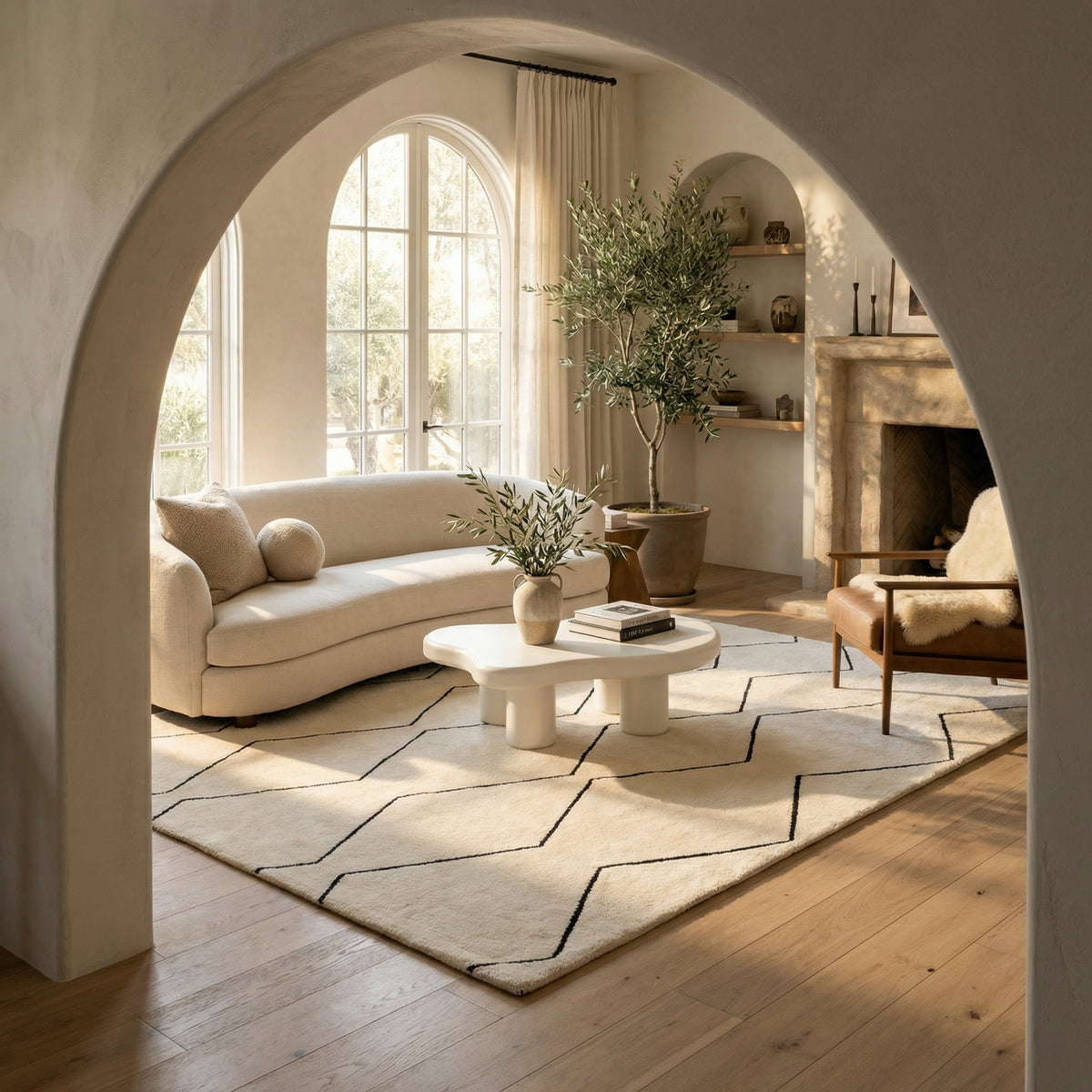 Aegis Trellis Contemporary Beige and Black Indoor Rug-5