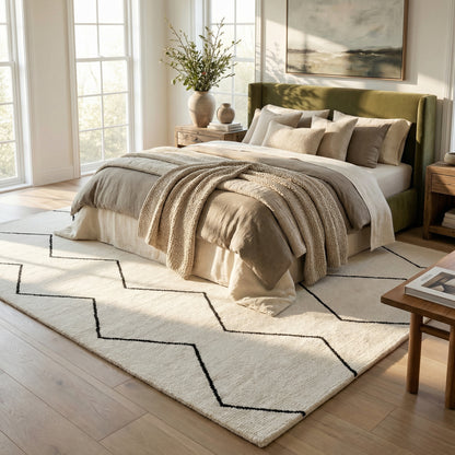 Aegis Trellis Contemporary Beige and Black Indoor Rug-6