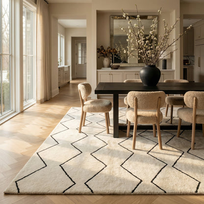 Aegis Trellis Contemporary Beige and Black Indoor Rug-7