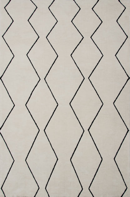 Aegis Trellis Contemporary Beige and Black Indoor Rug