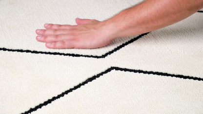 Aegis Trellis Contemporary Beige and Black Indoor Rug