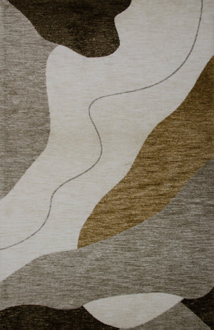 Tapis beige moderne abstrait Maya