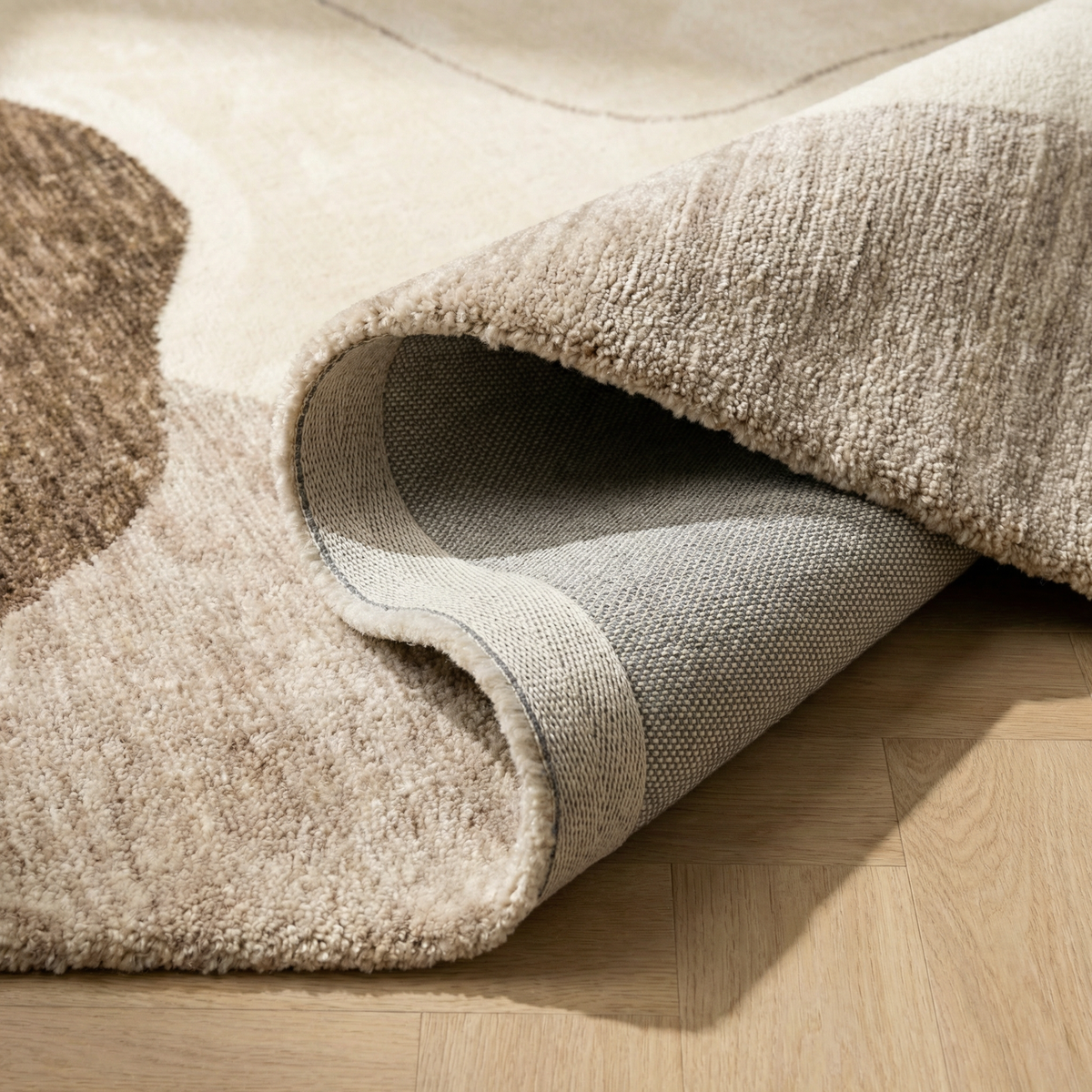 Eira Abstract Contemporary Beige and Brown Indoor Rug
