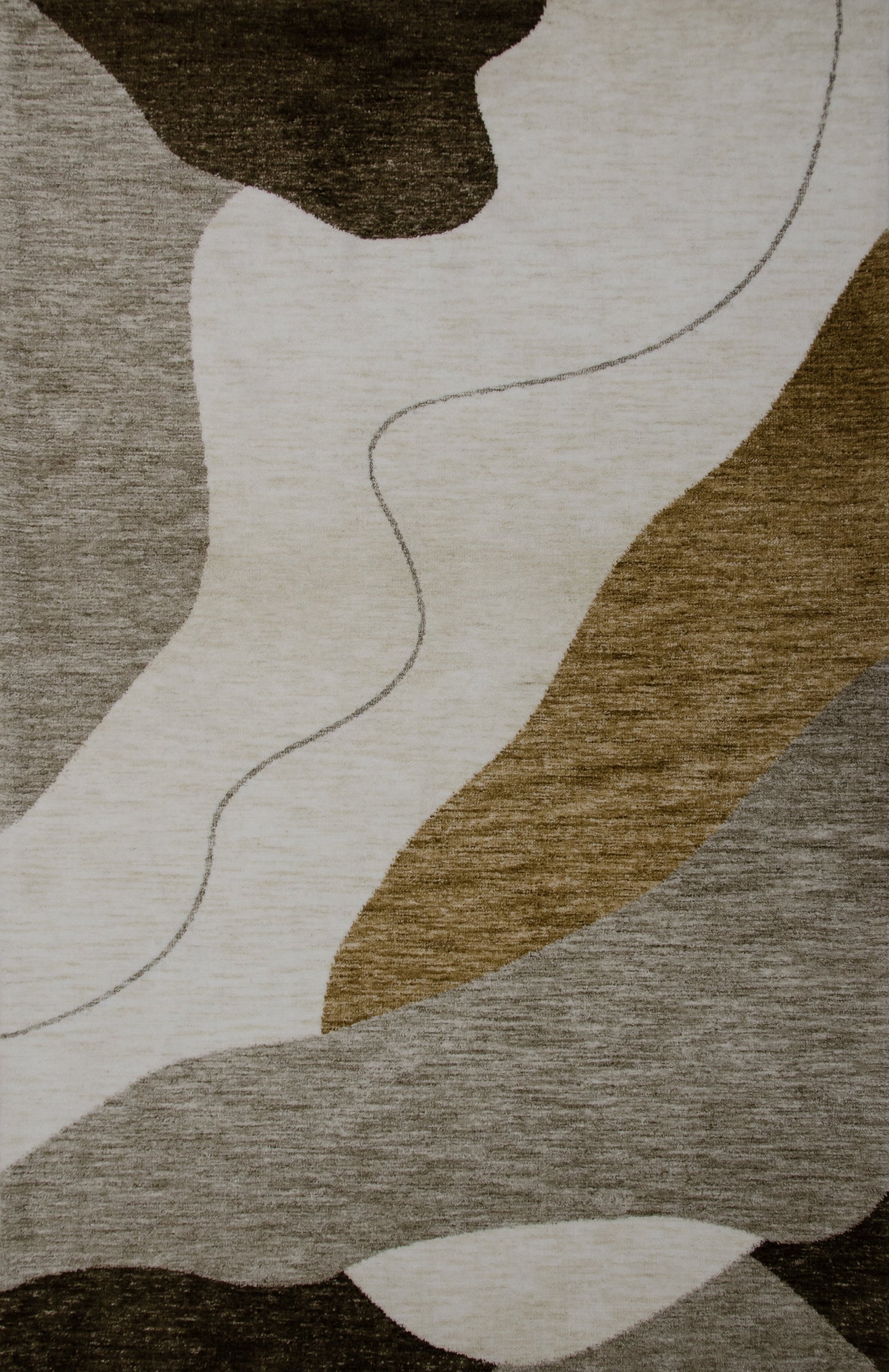 Eira Abstract Contemporary Beige and Brown Indoor Rug