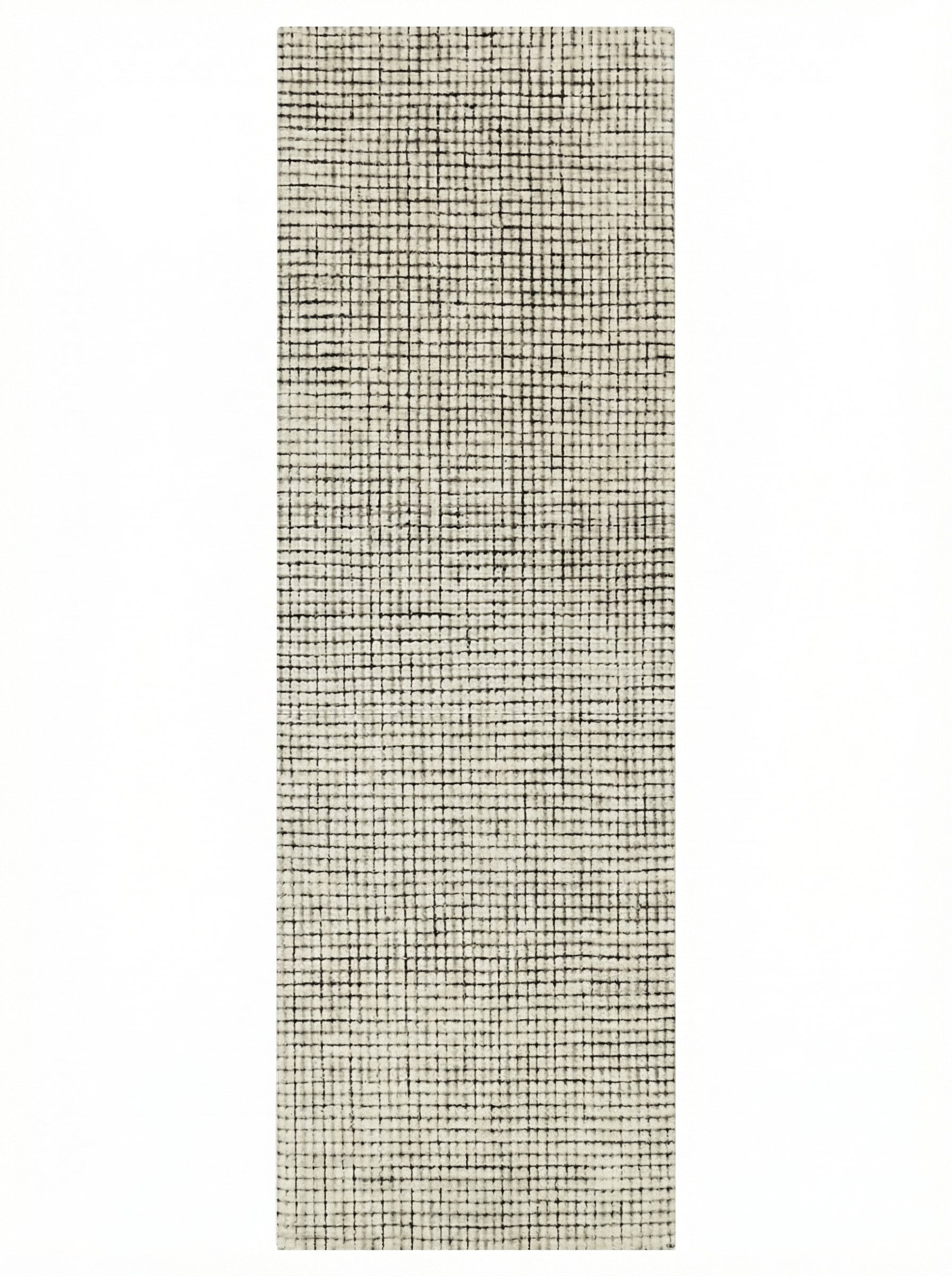 Moru Checkered Contemporary Beige and Black Indoor Rug-19