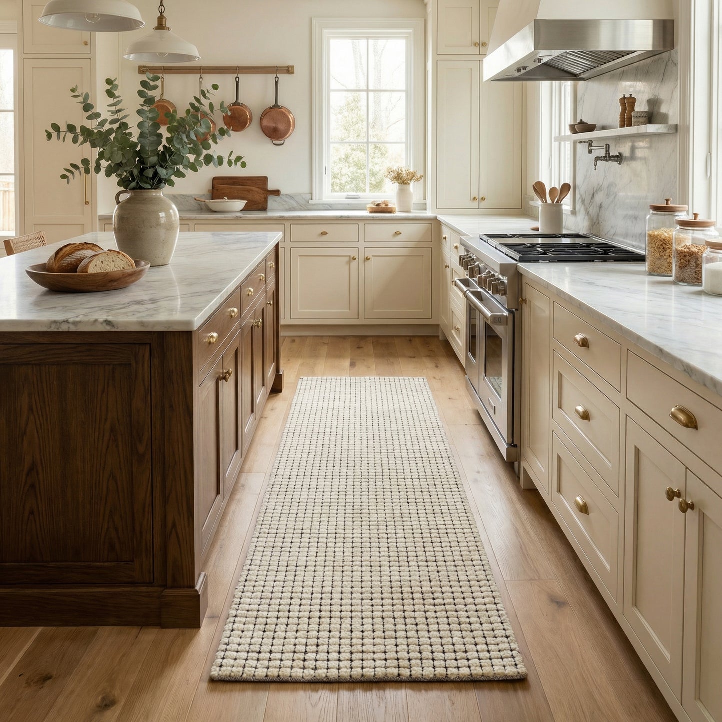 Moru Checkered Contemporary Beige and Black Indoor Rug-20