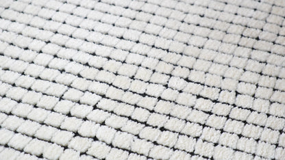 Moru Checkered Contemporary Beige and Black Indoor Rug-22