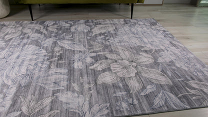 Serena Floral Transitional Beige and Grey Indoor Rug-11