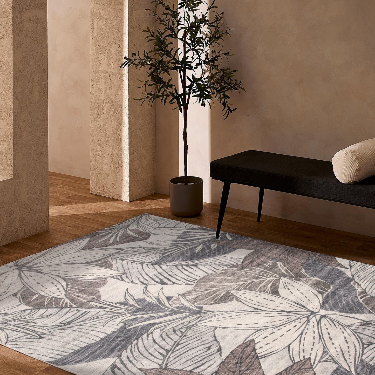 Blossom Floral Modern Brown Rug