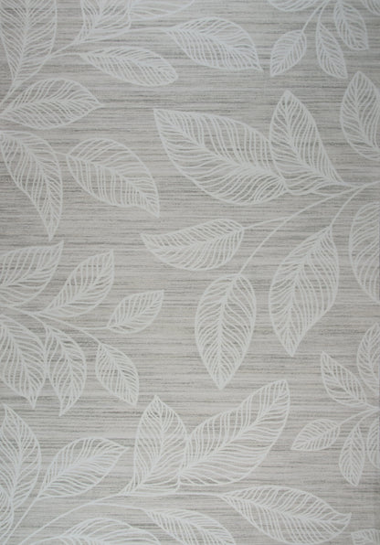 Arbor Botanical Leaf Comtemporary Cream and Beige Indoor Rug