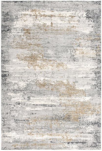 Lumen Distressed Abstract Comtemporary Grey and Beige Indoor Rug