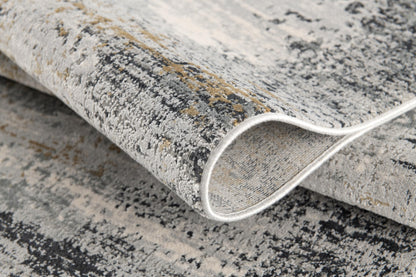 Lumen Distressed Abstract Comtemporary Grey and Beige Indoor Rug